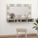 Sonata H Огледален шкаф с LED, бетонно сив, 90x31,5x62 см