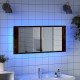 Sonata H Шкаф с LED огледало за баня, опушен дъб, 100x12x45 см