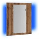 Sonata Dulap cu oglindă cu LED de baie, lemn vechi, 40x12x45 cm, lemn