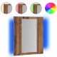 Sonata Dulap cu oglindă cu LED de baie, lemn vechi, 40x12x45 cm, lemn