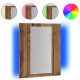 Sonata H LED шкаф за баня с огледало, старо дърво, 40x12x45 см