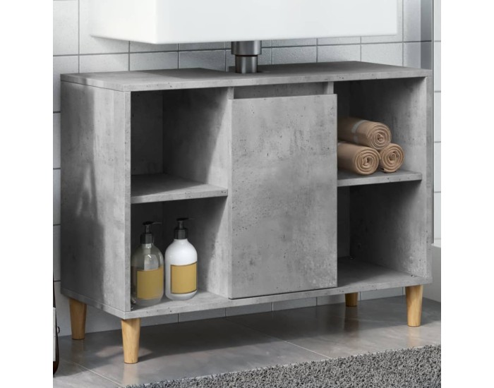Sonata Dulap pentru baie, gri beton, 80x33x60 cm, lemn compozit