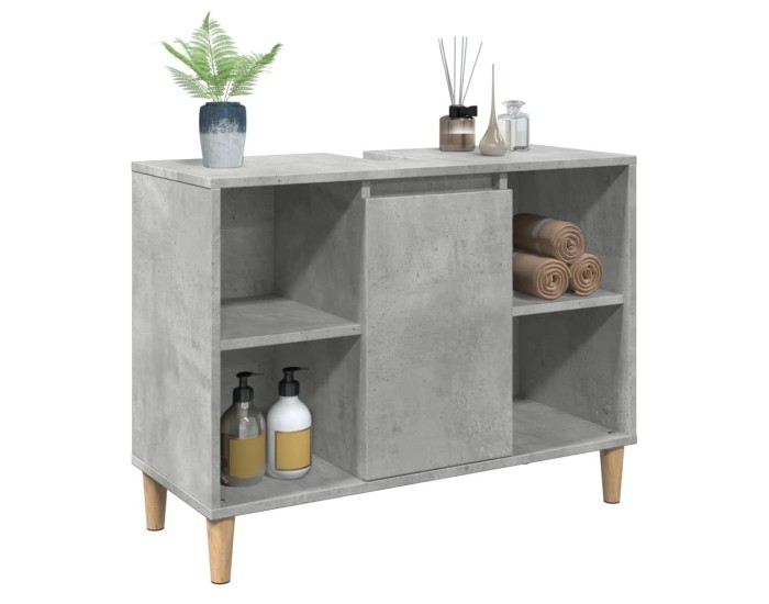 Sonata Dulap pentru baie, gri beton, 80x33x60 cm, lemn compozit