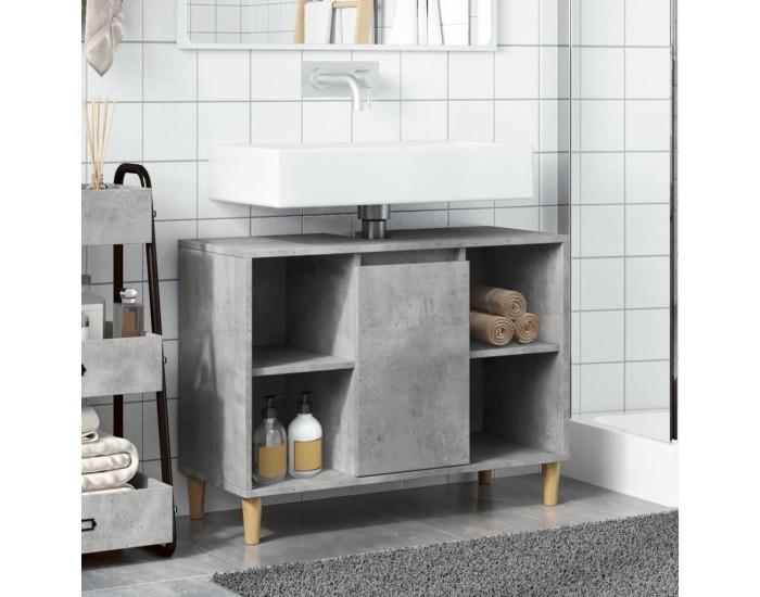 Sonata Dulap pentru baie, gri beton, 80x33x60 cm, lemn compozit