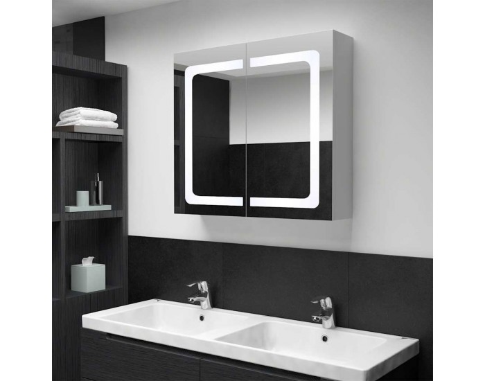 Sonata H LED шкаф с огледало за баня, 80x12,2x68 см