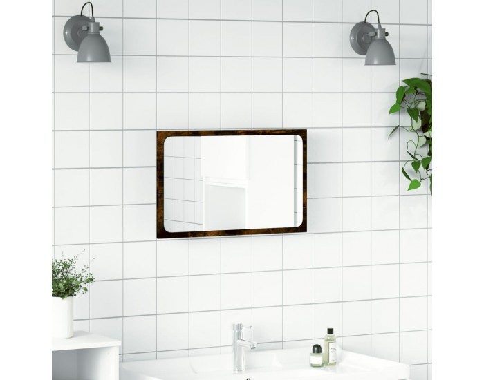 Sonata H LED огледало за баня, опушен дъб, 60x8,5x38 см, инженерно дърво