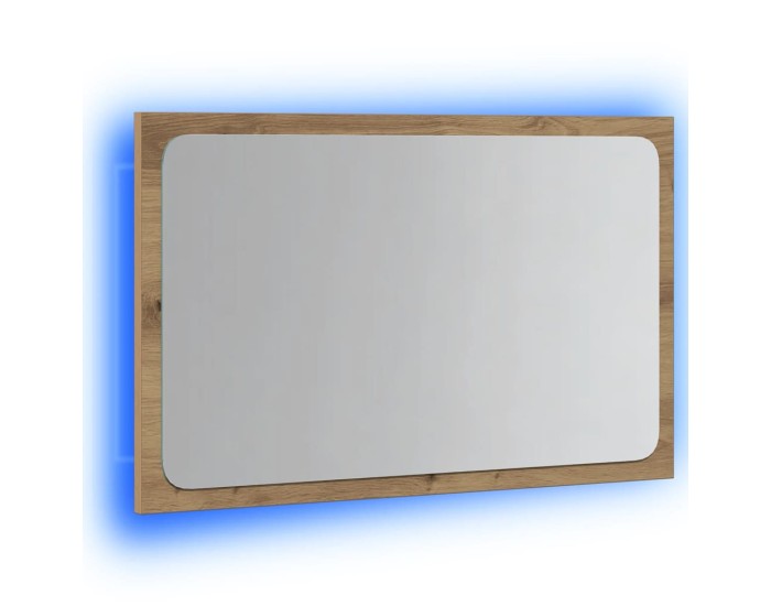 Sonata Oglindă de baie cu lumină LED, stejar artizanal, 60x8,5x38 cm