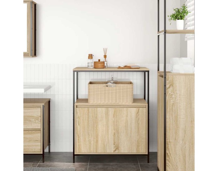 Sonata Dulap de baie cu rafturi Stejar Sonoma 76,5x35x95 cm