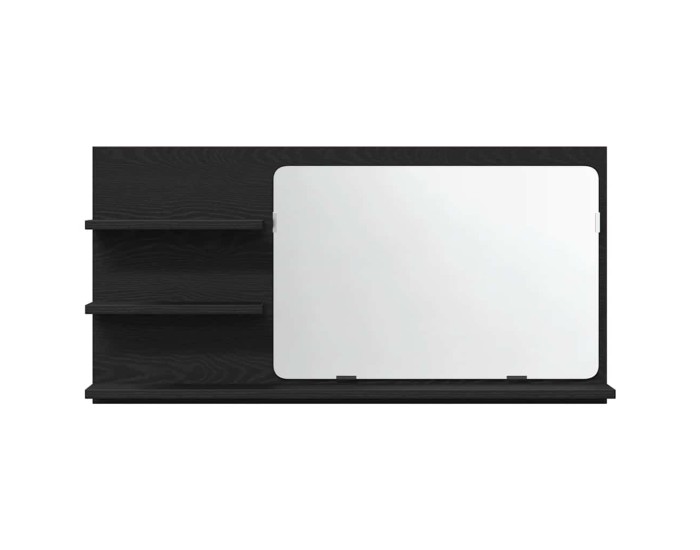 Sonata Dulap cu oglindă pentru baie, stejar negru, 90x11x45 cm, lemn stratificat