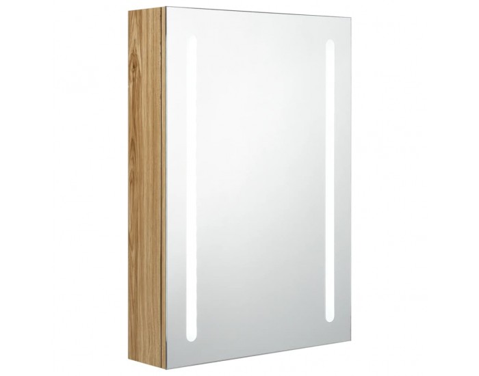 Sonata H LED шкаф с огледало за баня, цвят дъб, 50x13x70 см