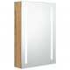 Sonata H LED шкаф с огледало за баня, цвят дъб, 50x13x70 см