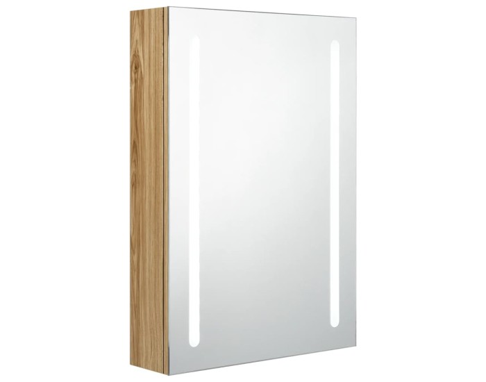 Sonata Dulap de baie cu oglindă și LED, stejar, 50x13x70 cm