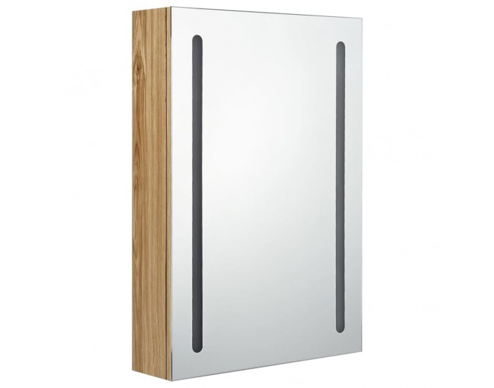 Sonata H LED шкаф с огледало за баня, цвят дъб, 50x13x70 см