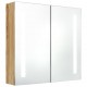 Sonata H LED шкаф с огледало за баня, цвят дъб, 62x14x60 см
