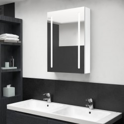 Sonata H LED шкаф с огледало за баня, сияйно бяло, 50x13x70 см - Dulapuri de baie