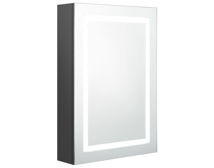 Sonata Dulap de baie cu oglindă și LED, gri, 50x13x70 cm