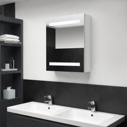 Sonata H LED шкаф с огледало за баня, сияйно бяло, 50x14x60 см - Dulapuri de baie