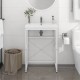 Sonata H Рамка за мивка за баня, бяла, 59x38x83 см, желязо