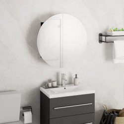 Sonata H Шкаф за баня с кръгло огледало и LED, черен, 40x40x17,5 см - Dulapuri de baie