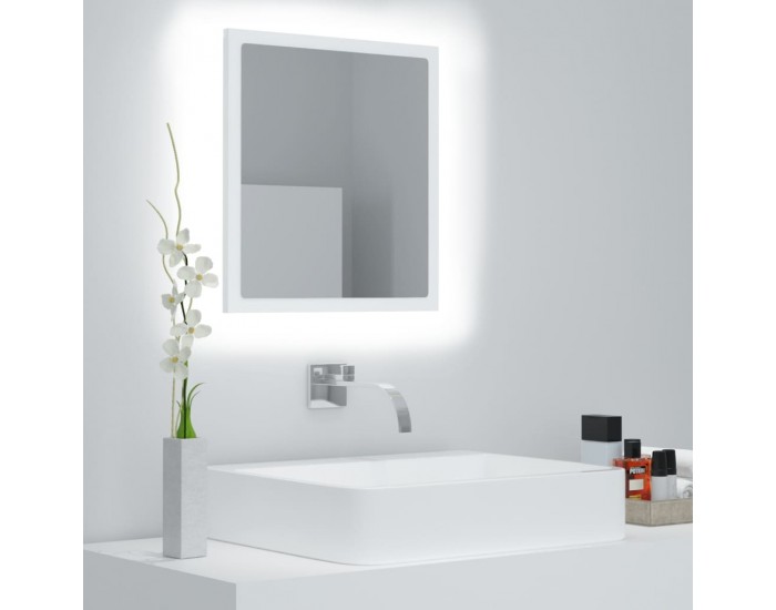 Sonata H LED огледало за баня, бяло, 40x8,5x37 см, акрил