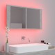 Sonata H LED шкаф с огледало за баня, бетонно сив, 90x12x45 см, акрил