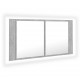 Sonata H LED шкаф с огледало за баня, бетонно сив, 90x12x45 см, акрил