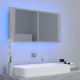 Sonata H LED шкаф с огледало за баня, бетонно сив, 90x12x45 см, акрил