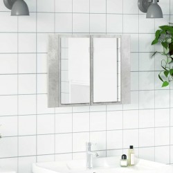 Sonata H LED шкаф с огледало за баня, бетонно сив, 60x12x45 см, акрил - Baie