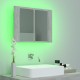 Sonata Dulap de baie cu oglindă și LED, gri beton, 60x12x45 cm