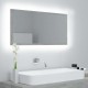 Sonata H LED огледало за баня, бетонно сиво, 90x8,5x37 см, акрил