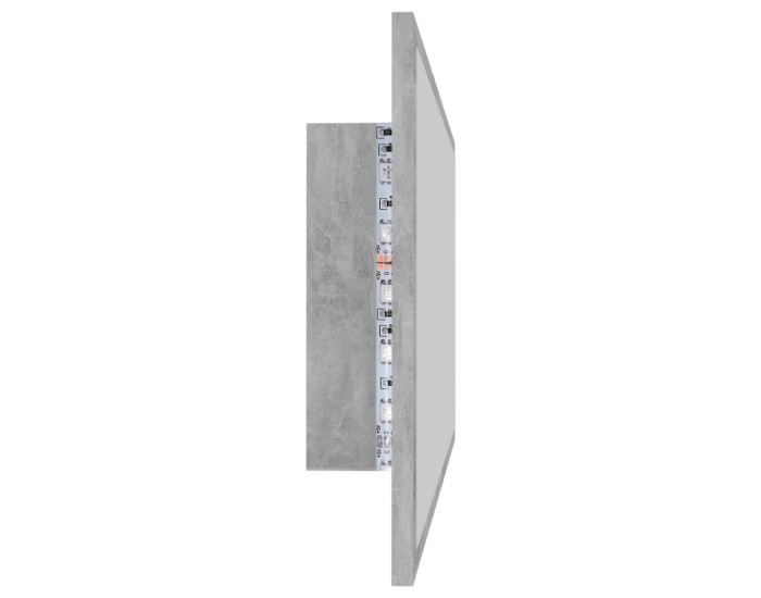 Sonata Oglindă de baie cu LED, gri beton, 90x8,5x37 cm, acril