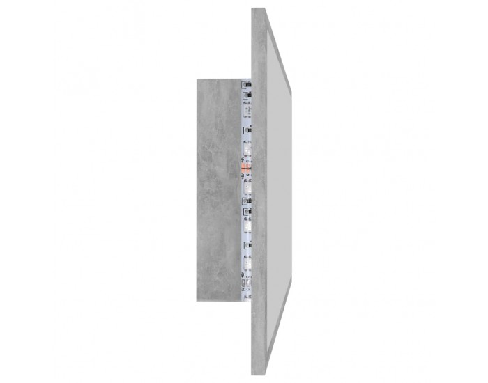 Sonata H LED огледало за баня, бетонно сиво, 90x8,5x37 см, акрил