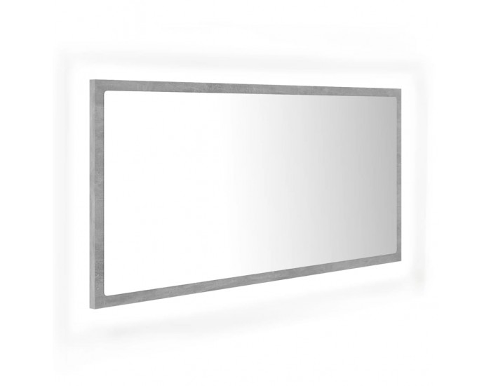 Sonata H LED огледало за баня, бетонно сиво, 90x8,5x37 см, акрил