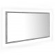 Sonata H LED огледало за баня, бетонно сиво, 90x8,5x37 см, акрил