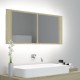 Sonata Dulap de baie cu oglindă și LED, stejar Sonoma, 100x12x45 acril