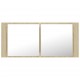 Sonata H Шкаф с LED огледало за баня, дъб сонома, 100x12x45 см, акрил