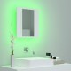 Sonata H Шкаф с LED огледало за баня, бял, 40x12x45 см, акрил