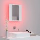 Sonata H Шкаф с LED огледало за баня, бял, 40x12x45 см, акрил