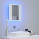 Sonata H Шкаф с LED огледало за баня, бял, 40x12x45 см, акрил