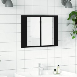 Sonata H Шкаф с LED огледало за баня, черно, 60x12x45 см, акрил - Dulapuri de baie