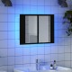 Sonata H Шкаф с LED огледало за баня, черно, 60x12x45 см, акрил