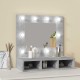 Sonata Dulap cu oglindă și LED, gri beton, 60x31,5x62 cm