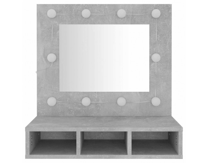 Sonata H Огледален шкаф с LED, бетонно сив, 60x31,5x62 см