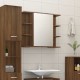 Sonata H Огледален шкаф за баня кафяв дъб 80x20,5x64 см инженерно дърво