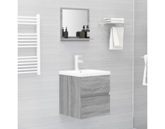 Sonata Oglindă de baie, gri sonoma, 40x10,5x37 cm, lemn compozit