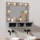 Sonata H Огледален шкаф с LED, Сив сонома, 60x31,5x62 см