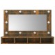 Sonata H Огледален шкаф с LED, опушен дъб, 90x31,5x62 см