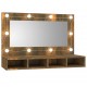 Sonata H Огледален шкаф с LED, опушен дъб, 90x31,5x62 см