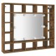 Sonata H Огледален шкаф с LED, опушен дъб, 91x15x76,5 см