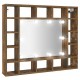 Sonata H Огледален шкаф с LED, опушен дъб, 91x15x76,5 см